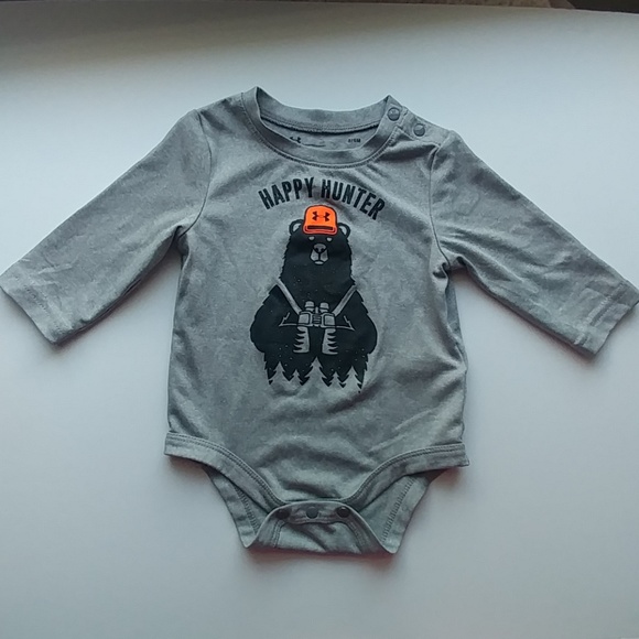 NEW Under Armour Infant Bodysuit UA Logo Orange Black Sz 0-3 M